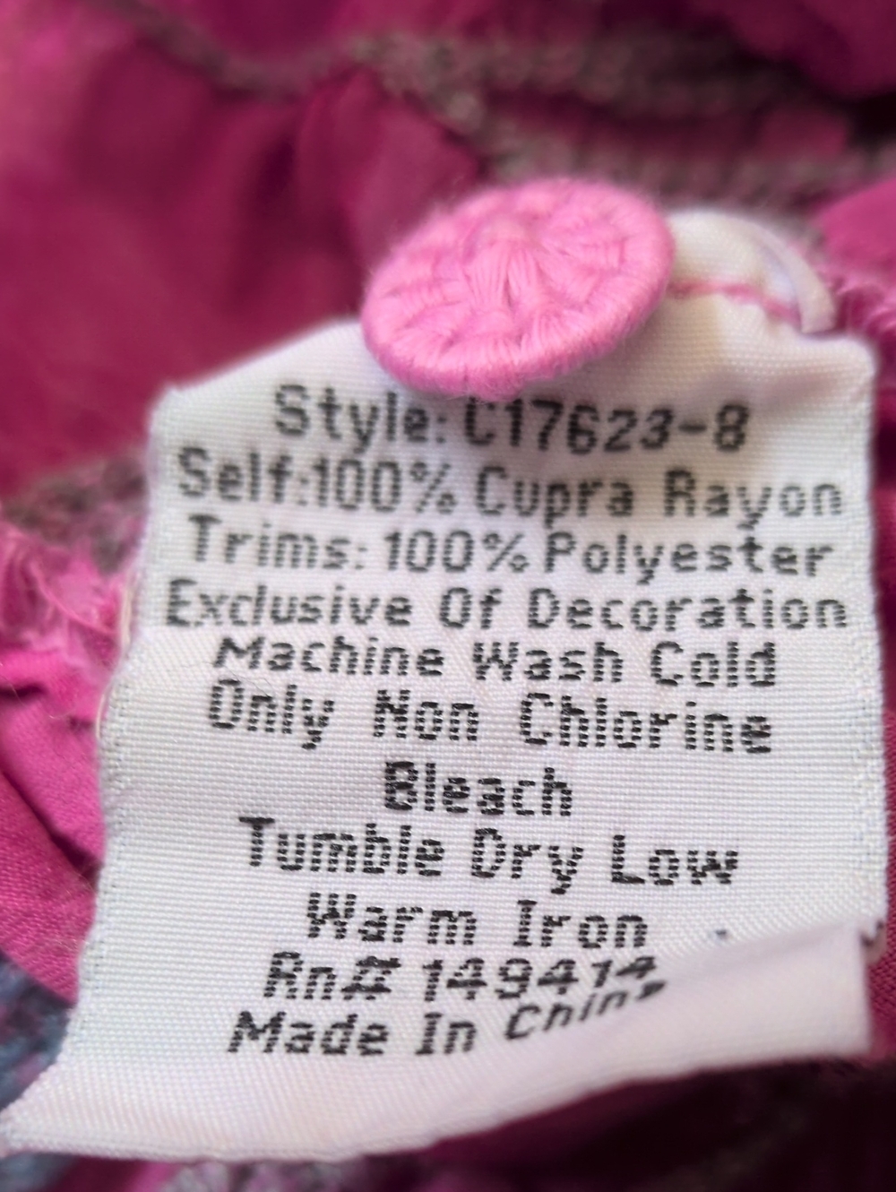 Johnny Was Embroidered Pratt Blouse Fushia M - Picture 15 of 16